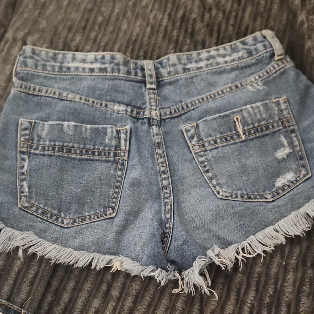 Free People Blue Denim Shorts - Picture 4 of 10
